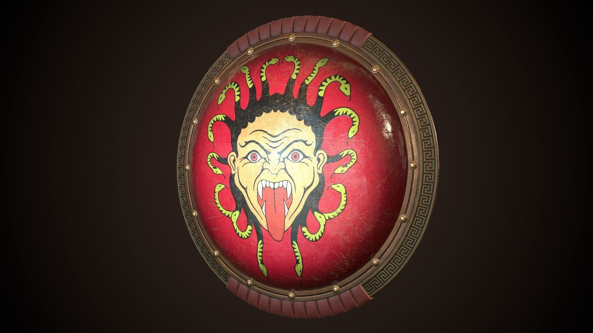 Hoplite Shield Gorgon Low-poly 3D model_3