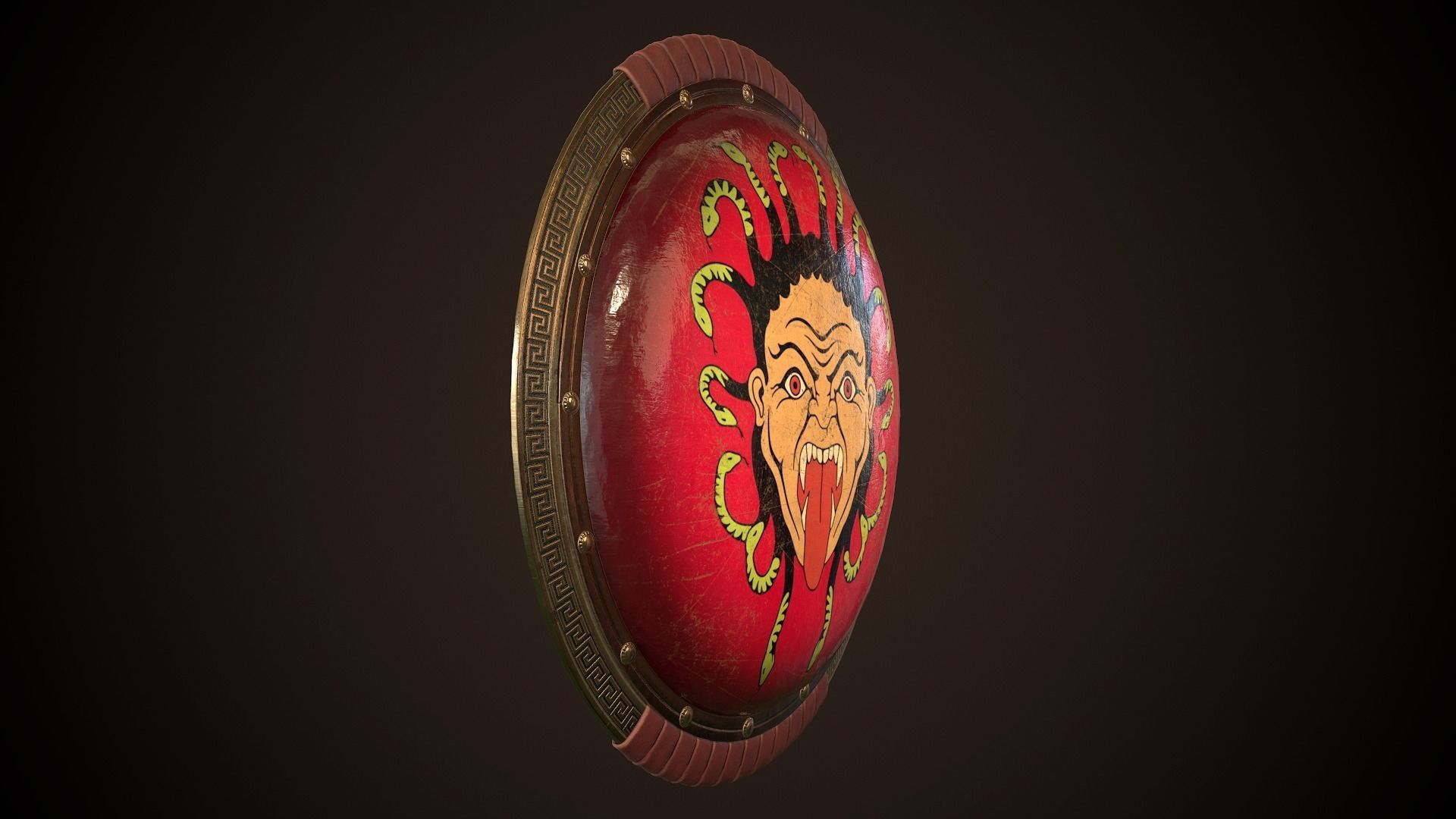Hoplite Shield Gorgon Low-poly 3D model_21