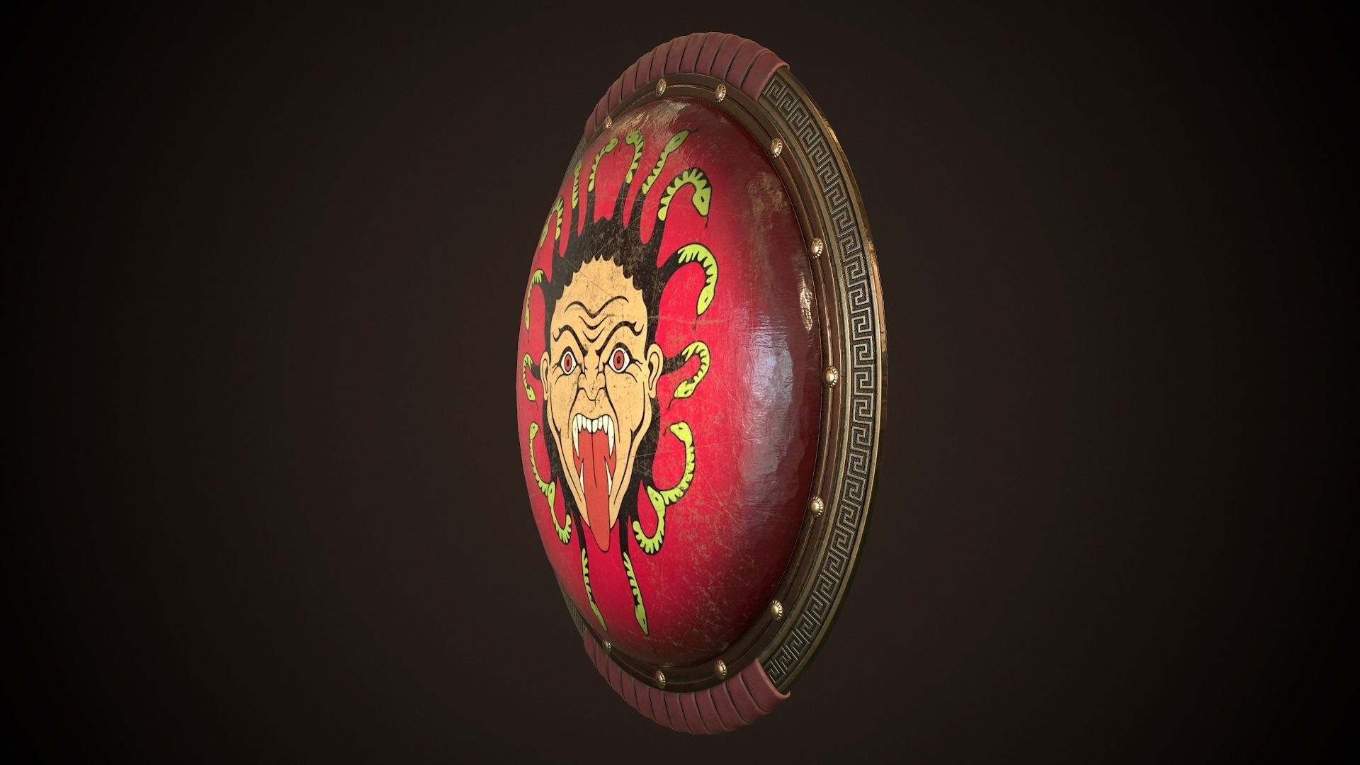 Hoplite Shield Gorgon Low-poly 3D model_5