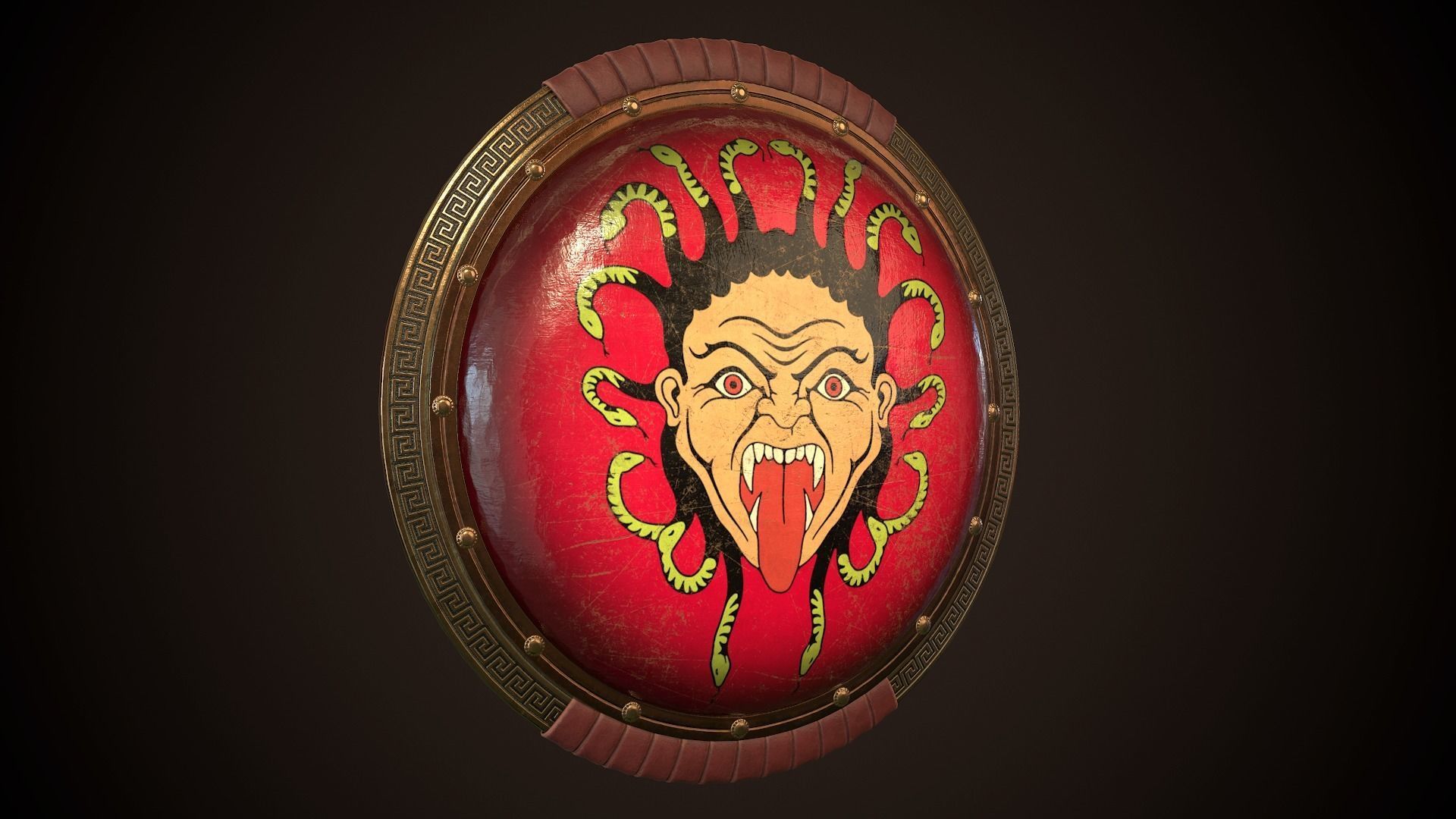 Hoplite Shield Gorgon Low-poly 3D model_23