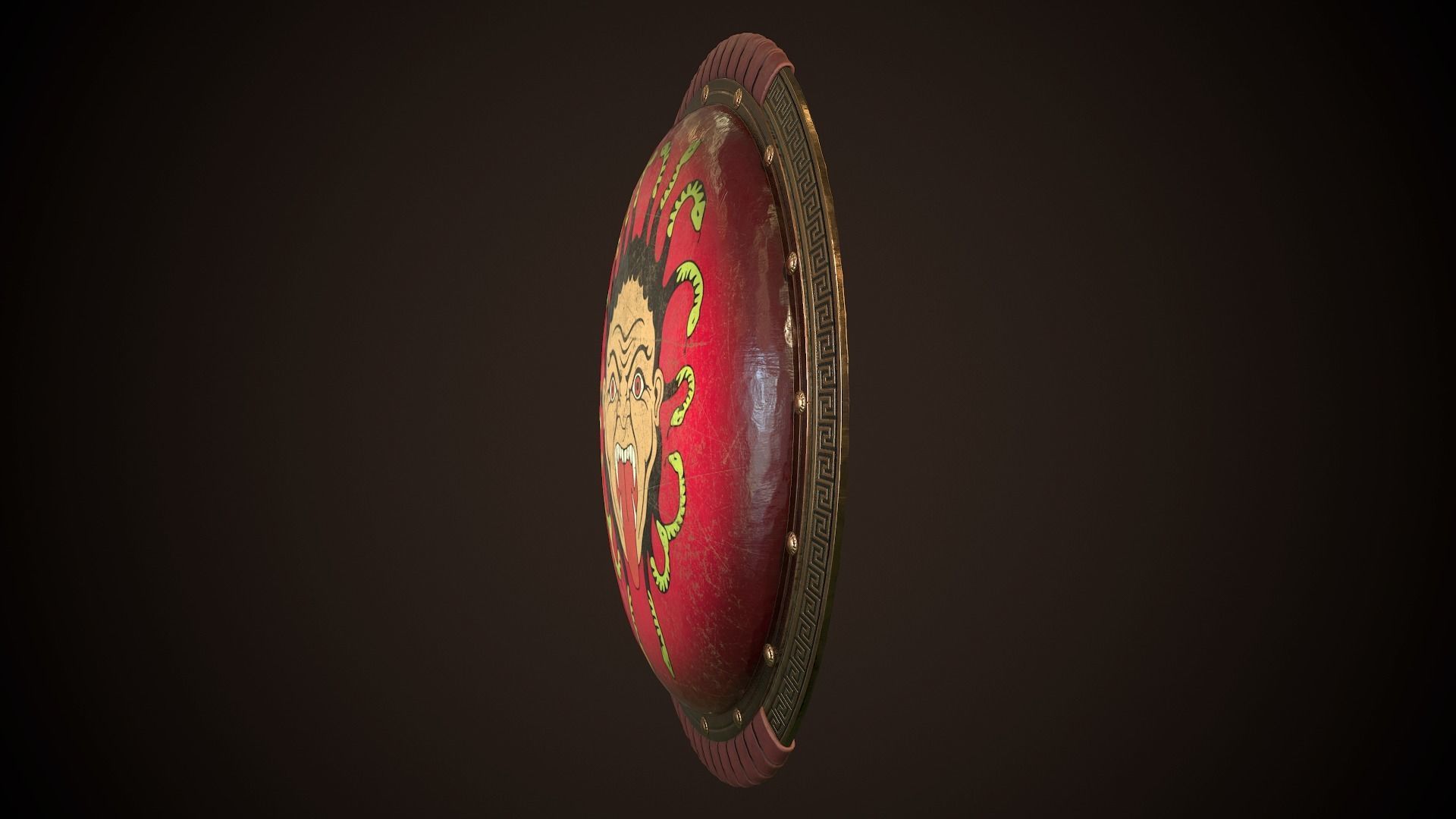 Hoplite Shield Gorgon Low-poly 3D model_6