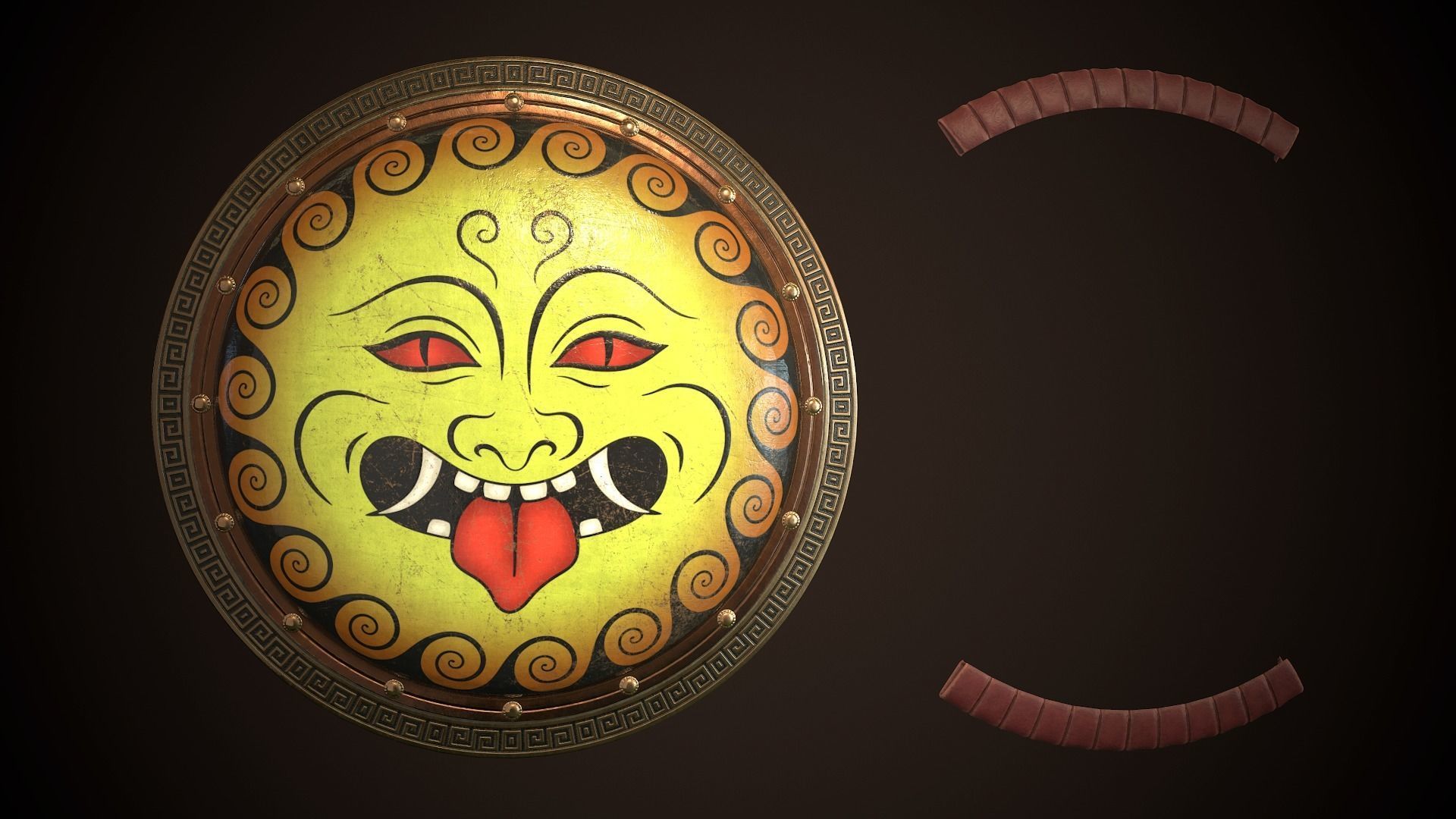 Hoplite Shield Gorgon 2 Low-poly 3D model_25