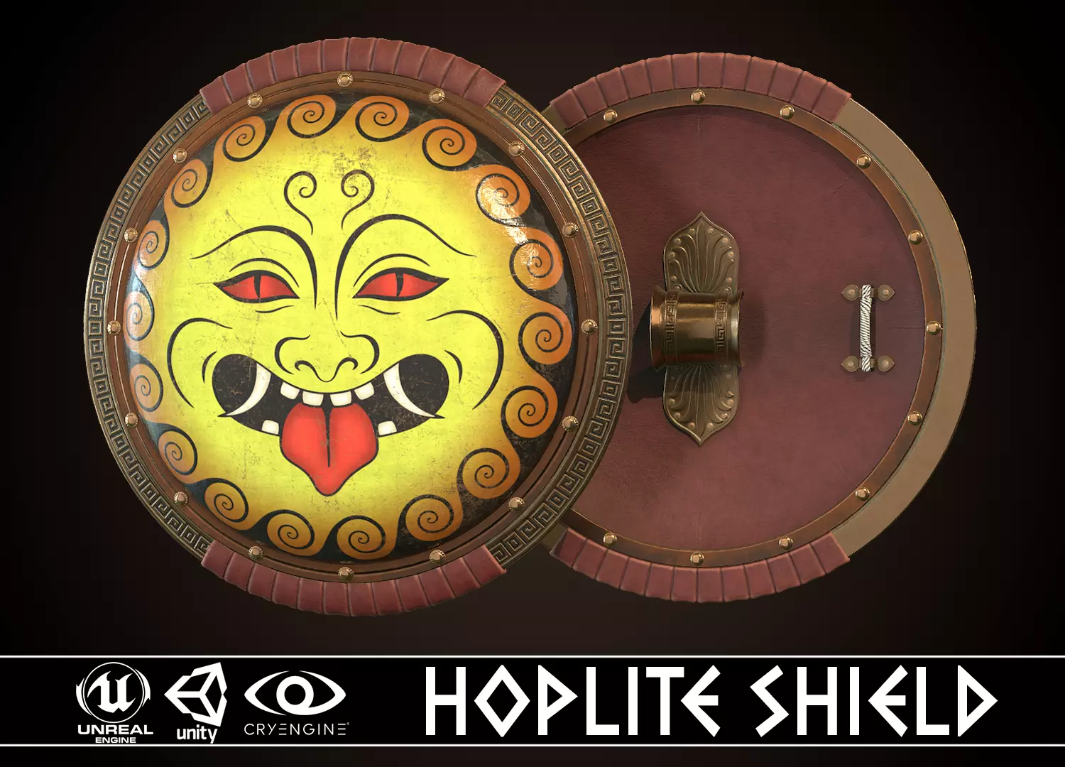 Hoplite Shield Gorgon 2 Low-poly 3D model_0