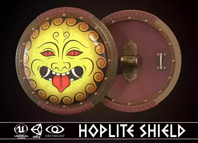 Hoplite Shield Gorgon 2 Low-poly 3D model