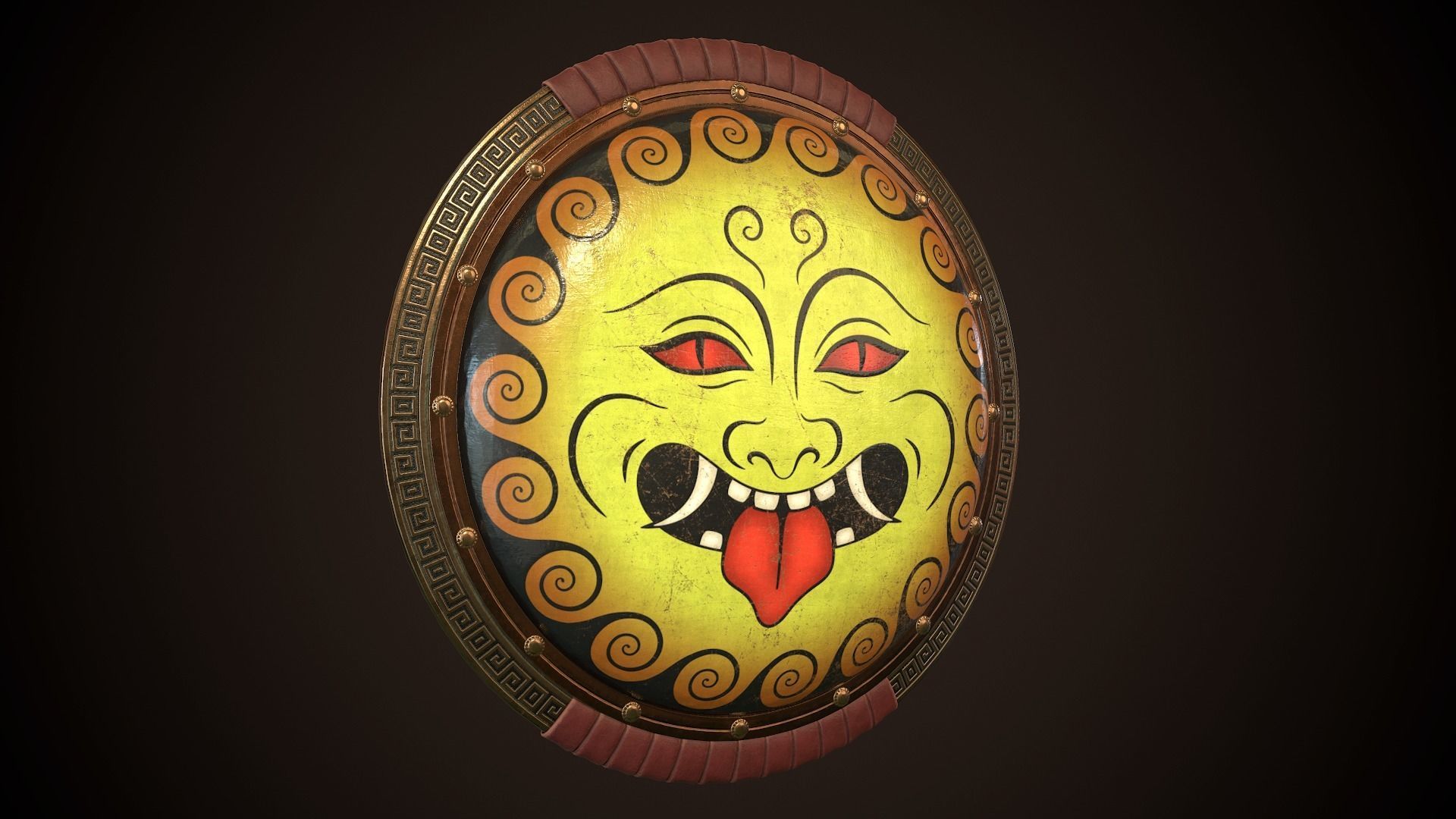 Hoplite Shield Gorgon 2 Low-poly 3D model_23