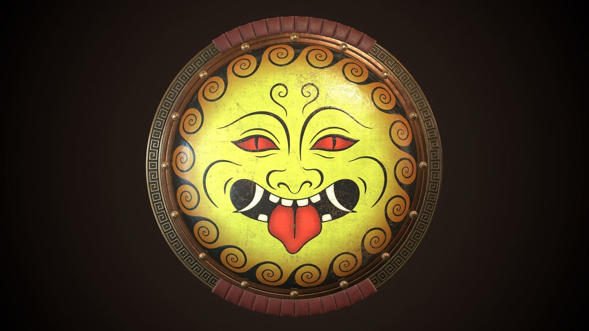 Hoplite Shield Gorgon 2 Low-poly 3D model_1