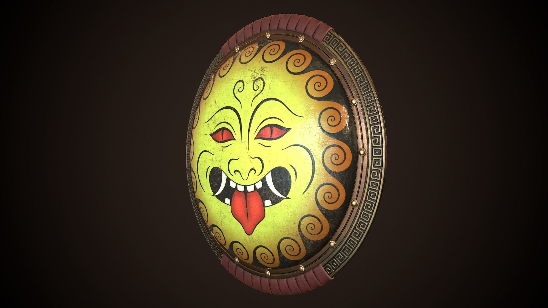 Hoplite Shield Gorgon 2 Low-poly 3D model_4