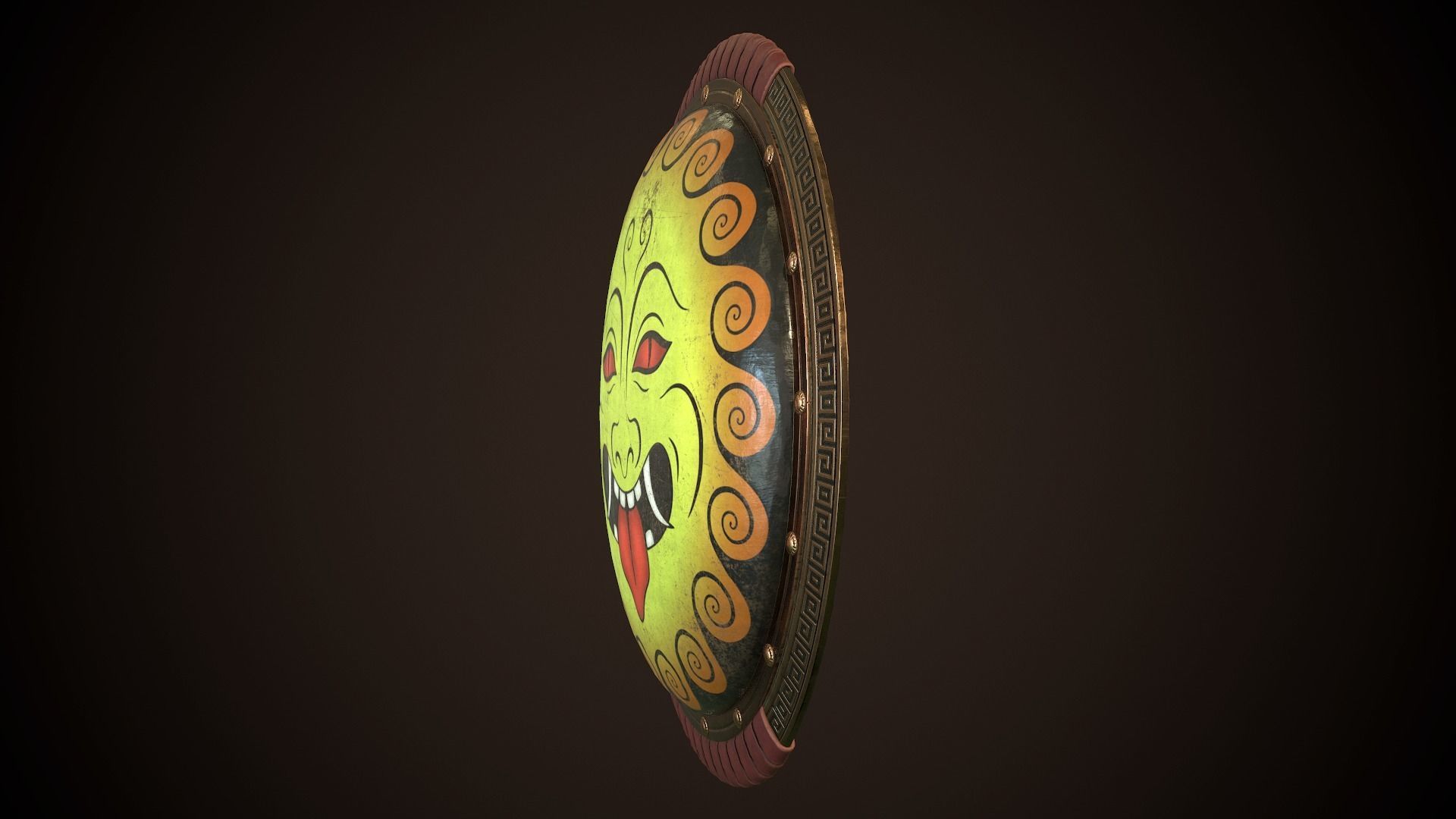 Hoplite Shield Gorgon 2 Low-poly 3D model_6