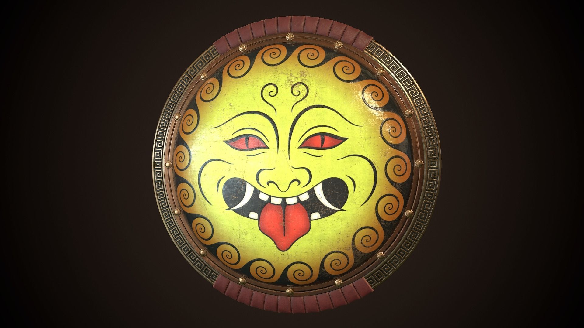 Hoplite Shield Gorgon 2 Low-poly 3D model_2