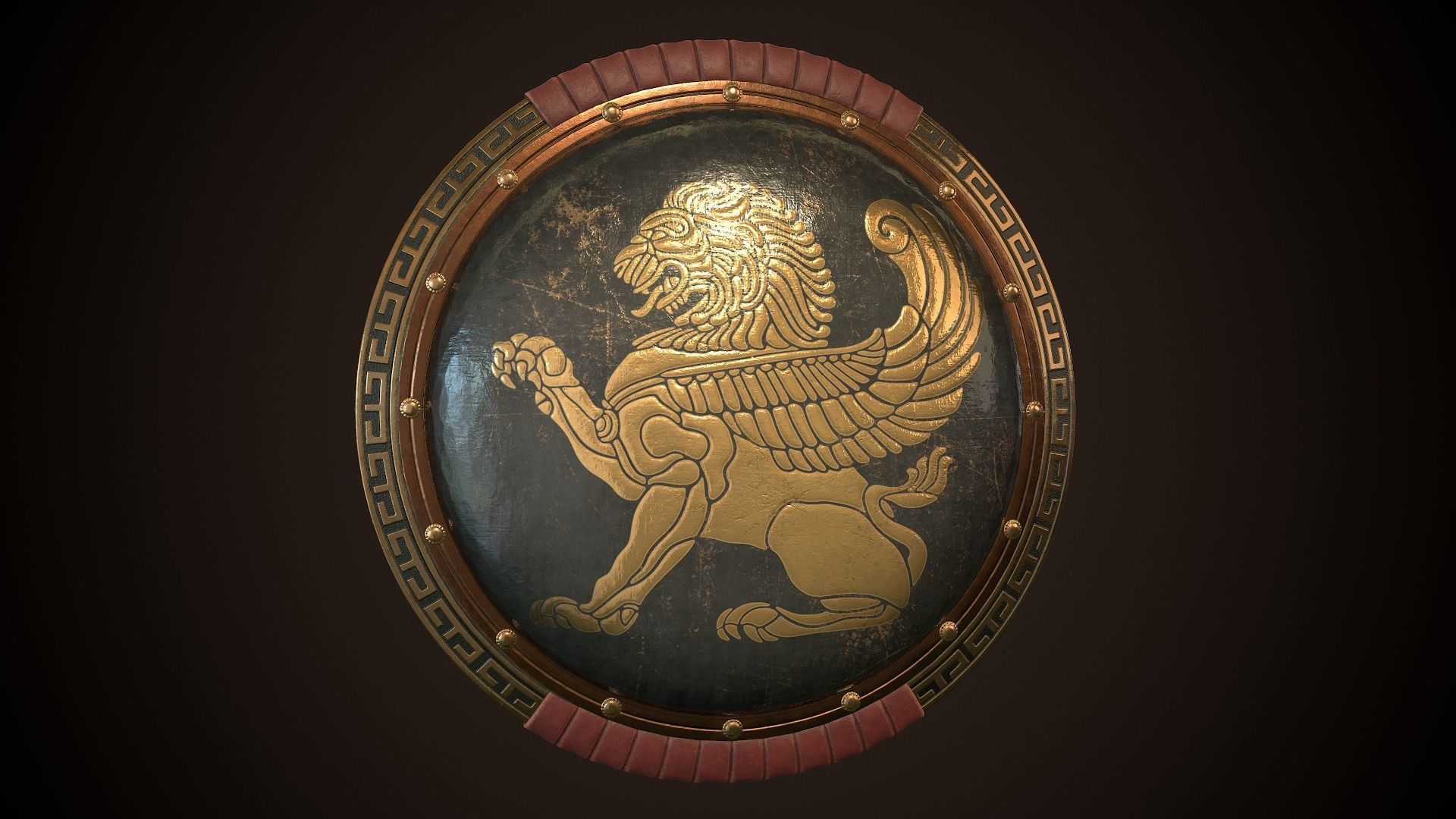 Hoplite Shield Gryphon Low-poly 3D model_24