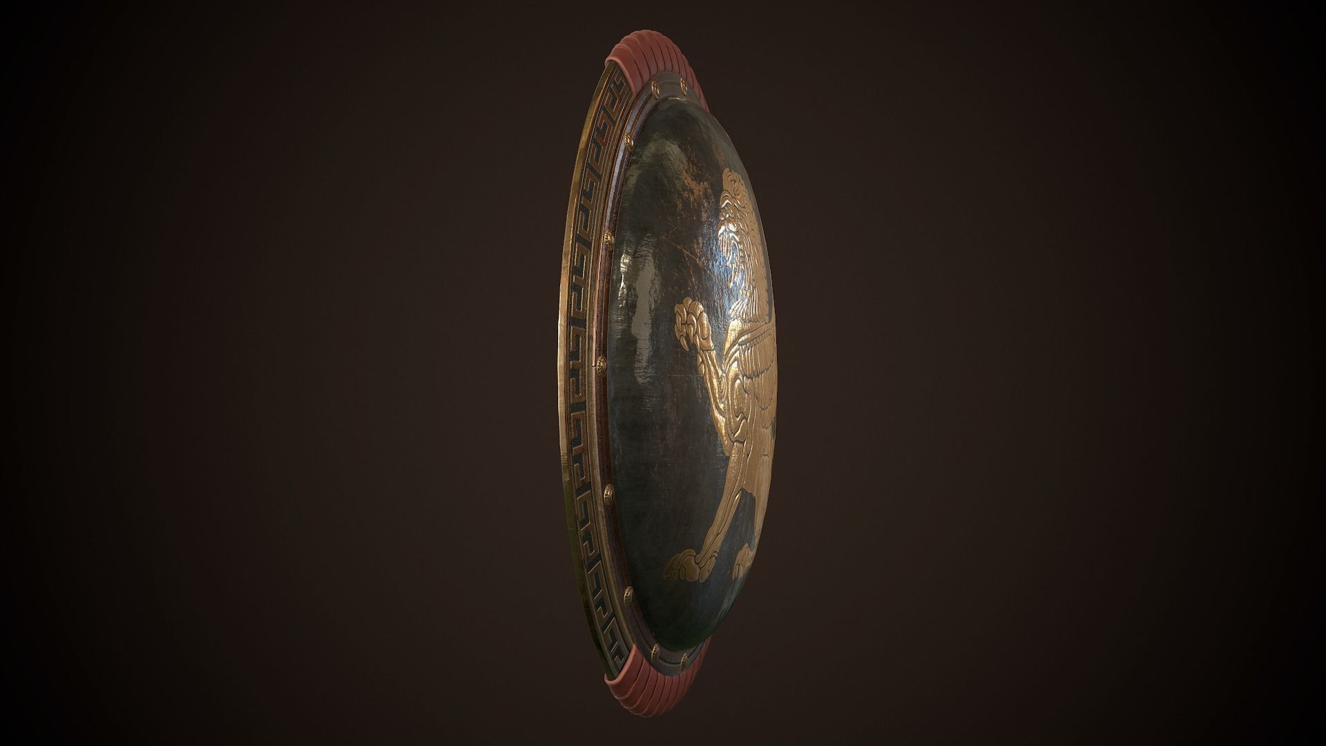 Hoplite Shield Gryphon Low-poly 3D model_20