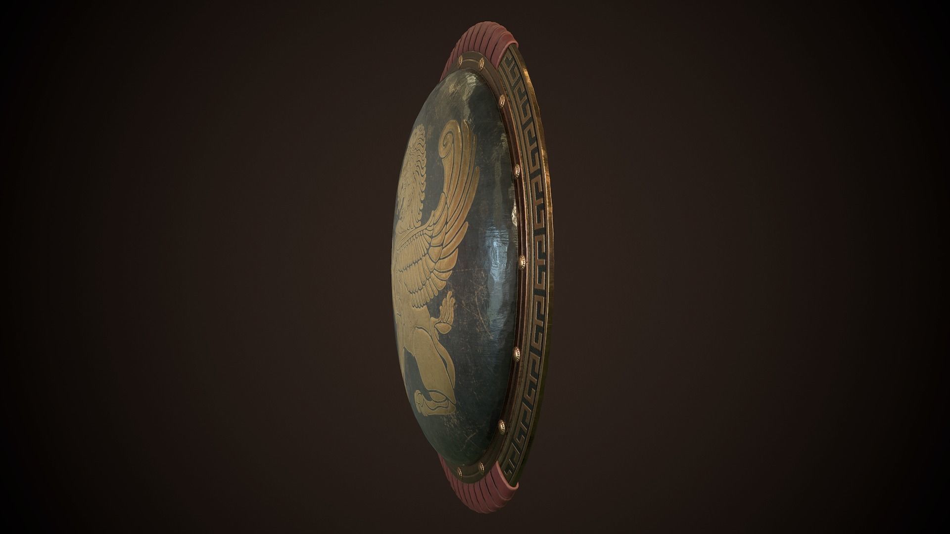 Hoplite Shield Gryphon Low-poly 3D model_6