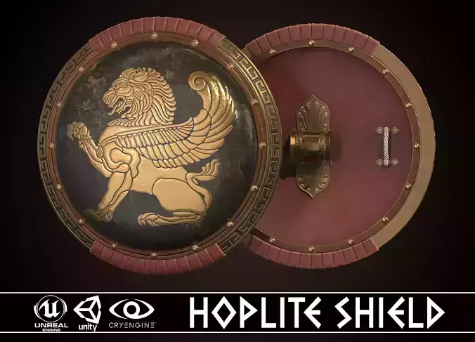 Hoplite Shield Gryphon Low-poly 3D model