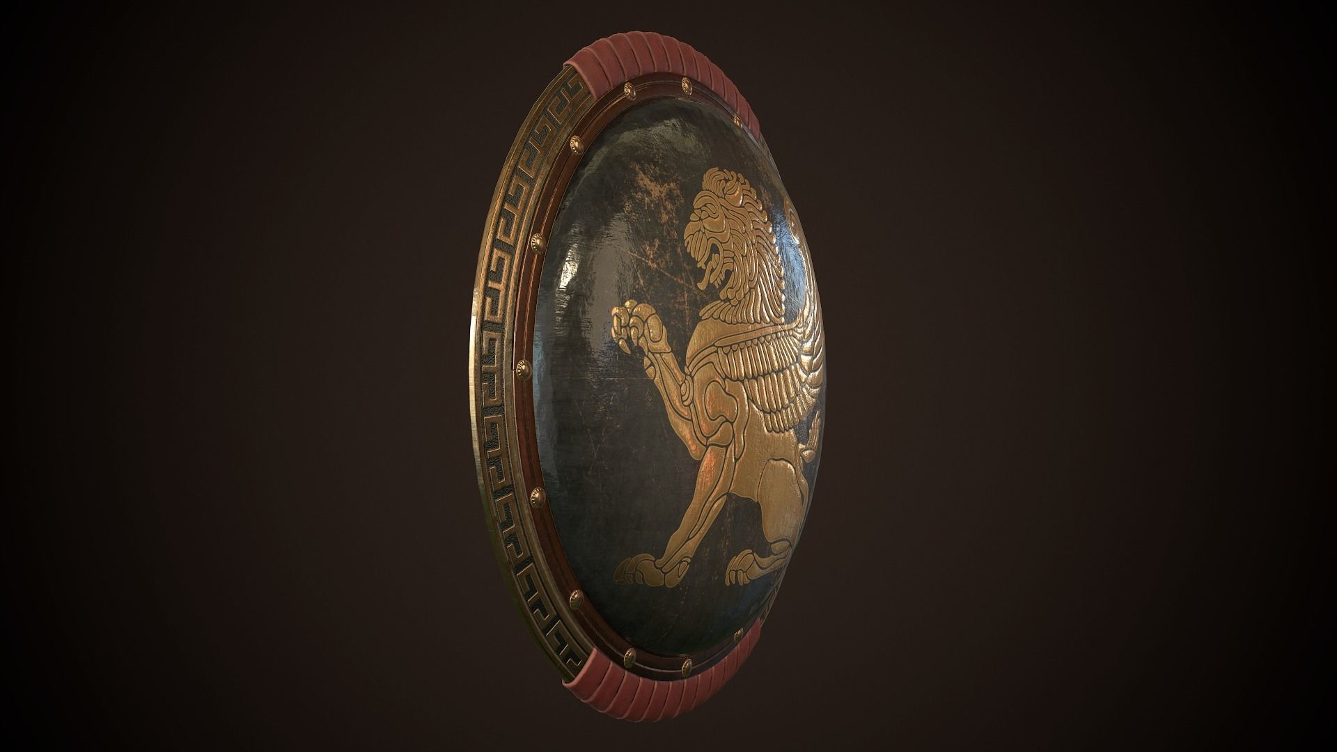 Hoplite Shield Gryphon Low-poly 3D model_21