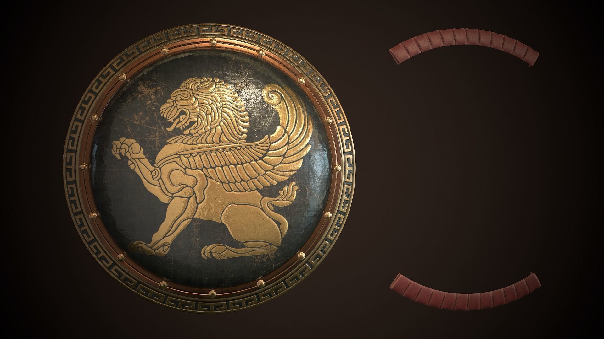 Hoplite Shield Gryphon Low-poly 3D model_25