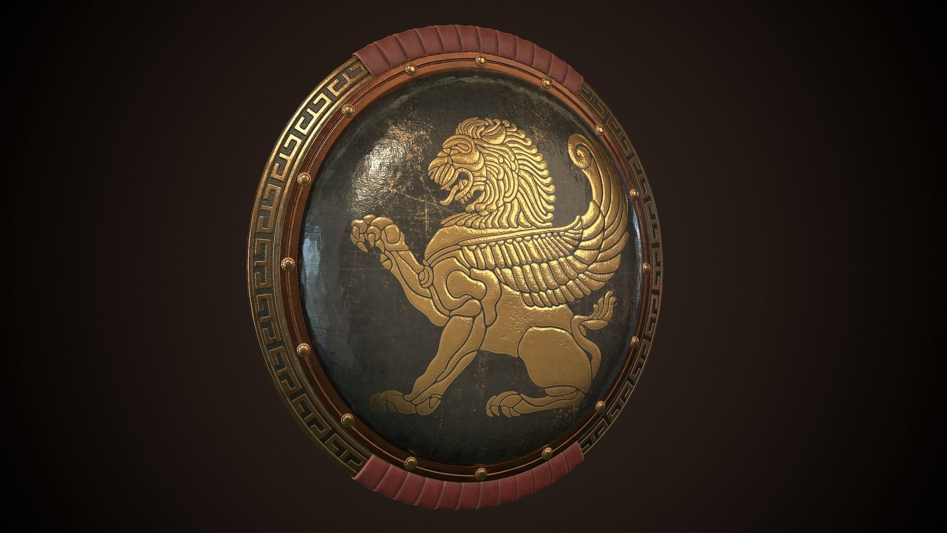 Hoplite Shield Gryphon Low-poly 3D model_23