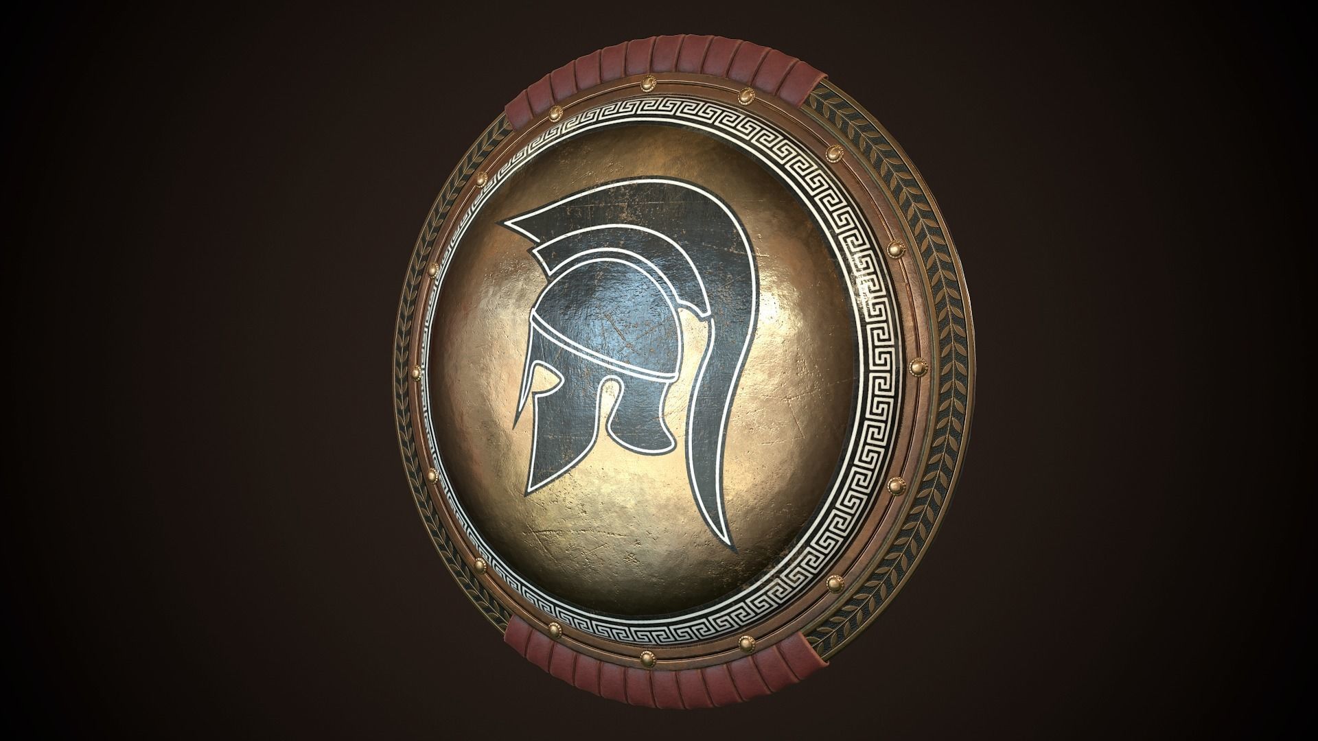 Hoplite Shield Helm Low-poly 3D model_3