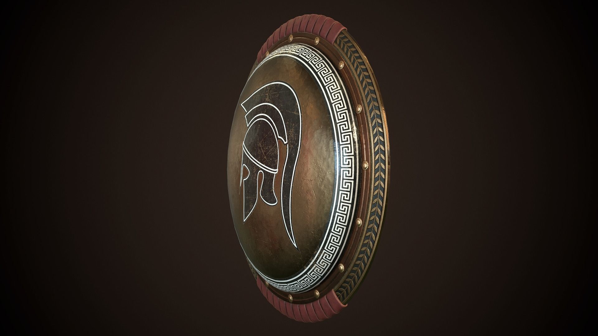 Hoplite Shield Helm Low-poly 3D model_5