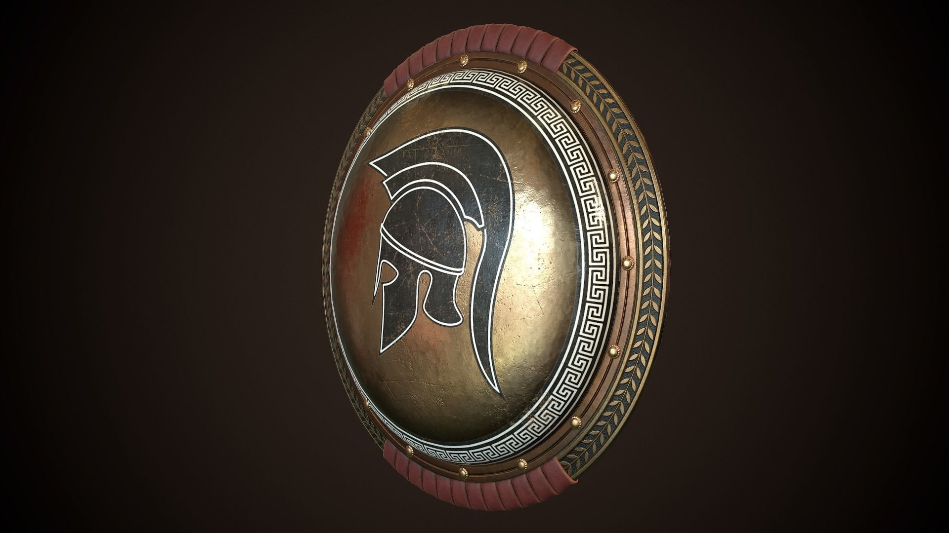 Hoplite Shield Helm Low-poly 3D model_4