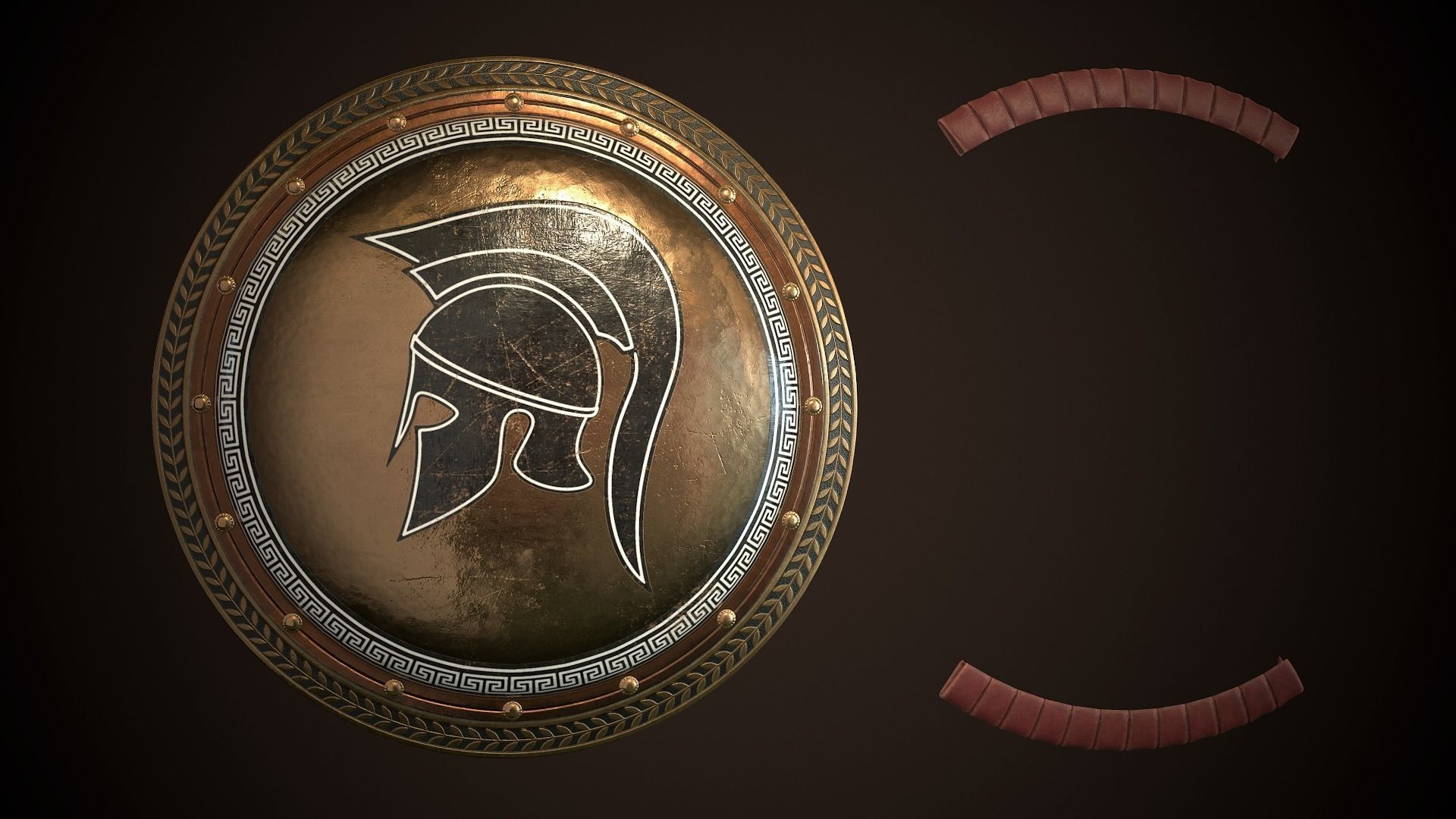 Hoplite Shield Helm Low-poly 3D model_25