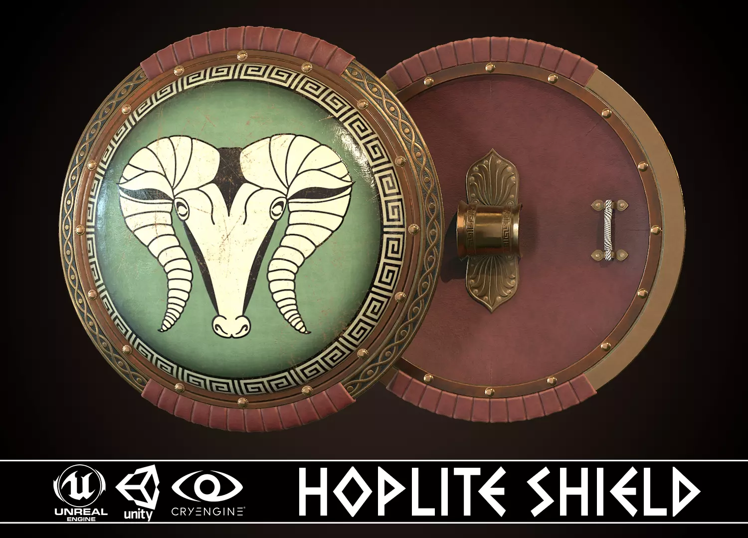 Hoplite Shield Krios Low-poly 3D model_0