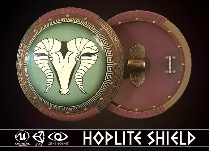 Hoplite Shield Krios Low-poly 3D model