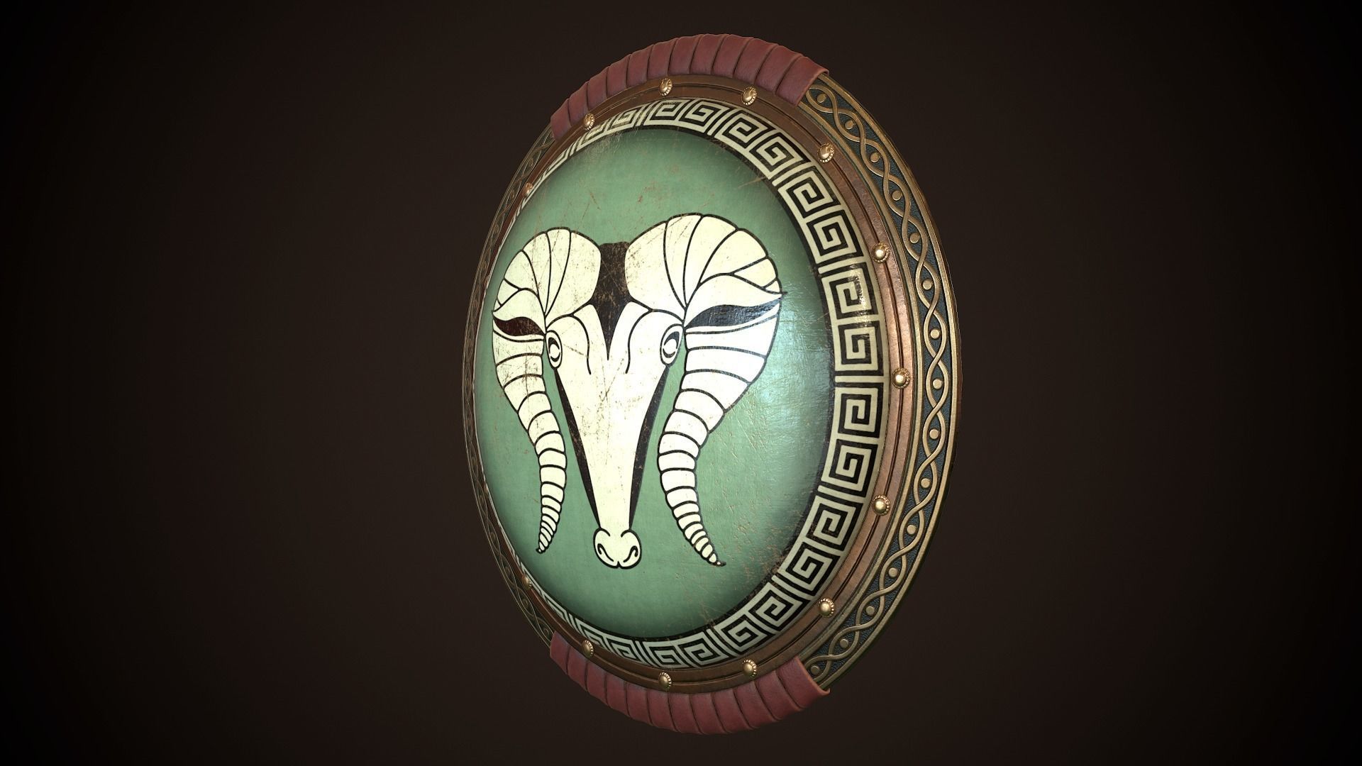 Hoplite Shield Krios Low-poly 3D model_4