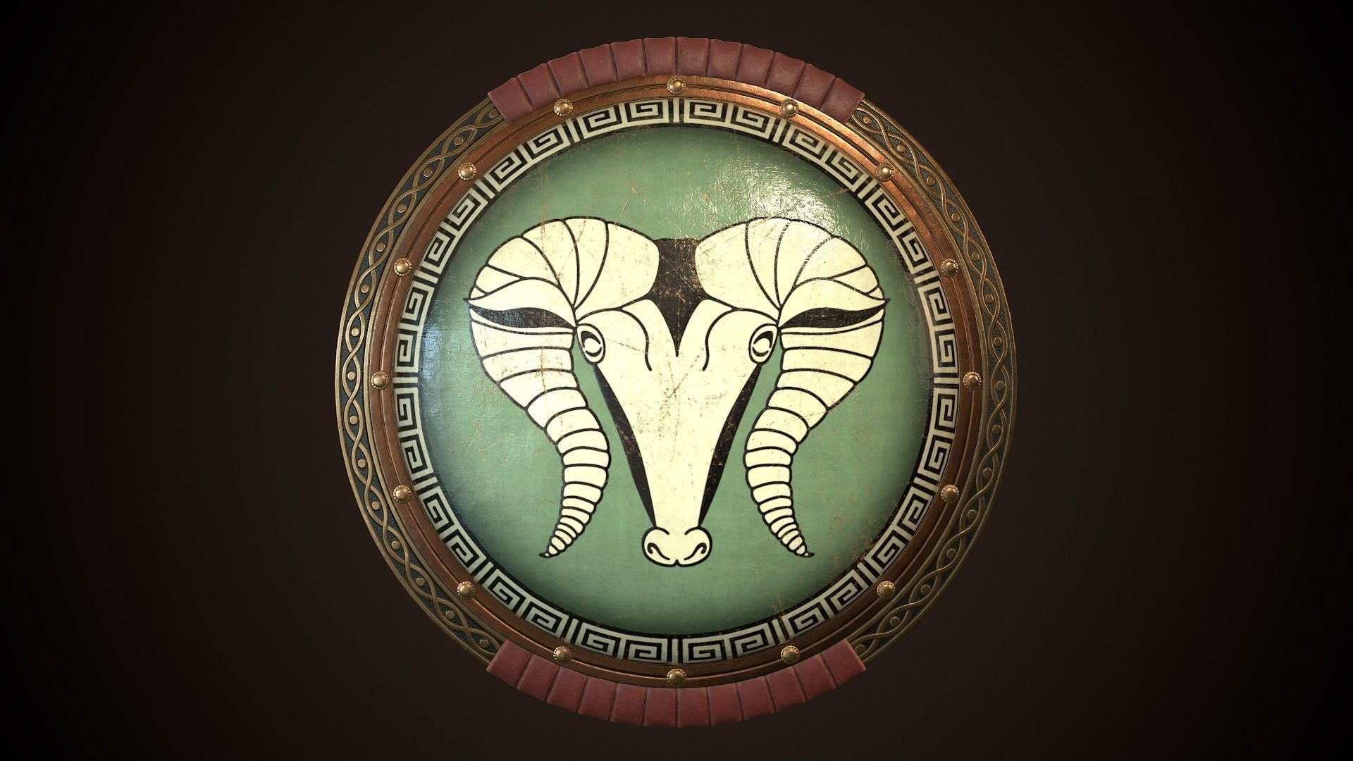 Hoplite Shield Krios Low-poly 3D model_1