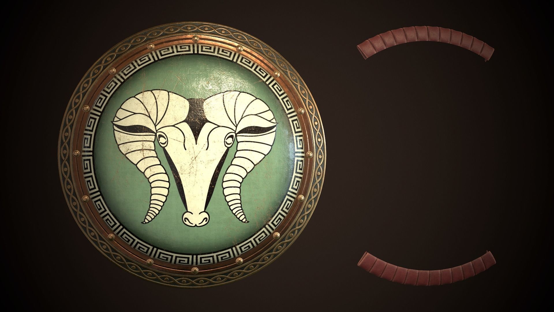 Hoplite Shield Krios Low-poly 3D model_25