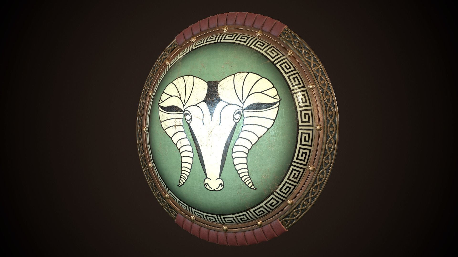 Hoplite Shield Krios Low-poly 3D model_3