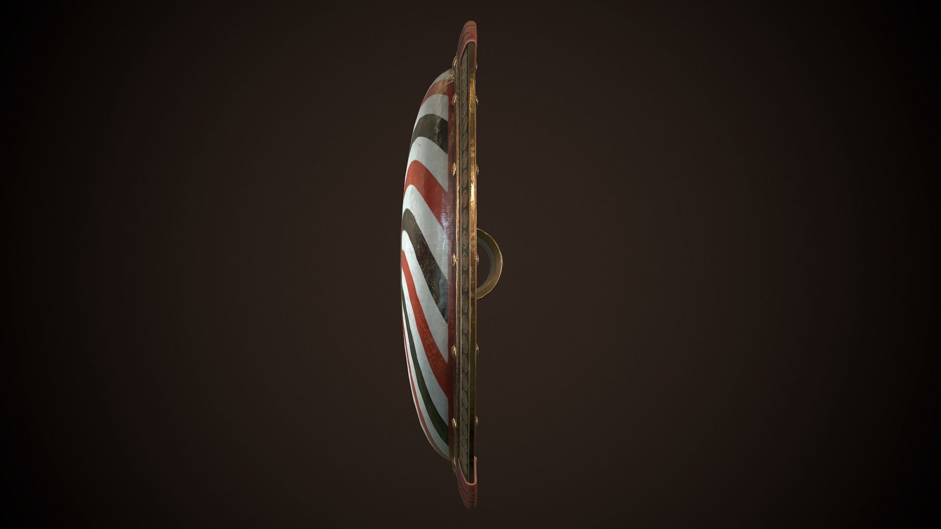 Hoplite Shield Makedonian Sun Low-poly 3D model_7