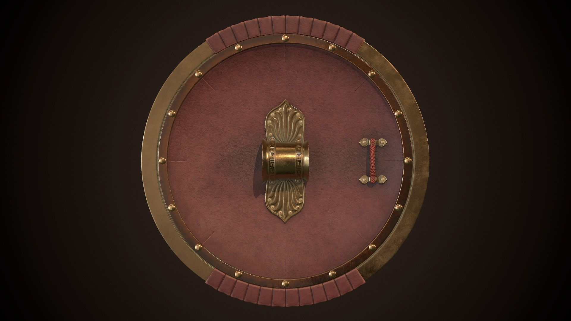 Hoplite Shield Makedonian Sun Low-poly 3D model_13