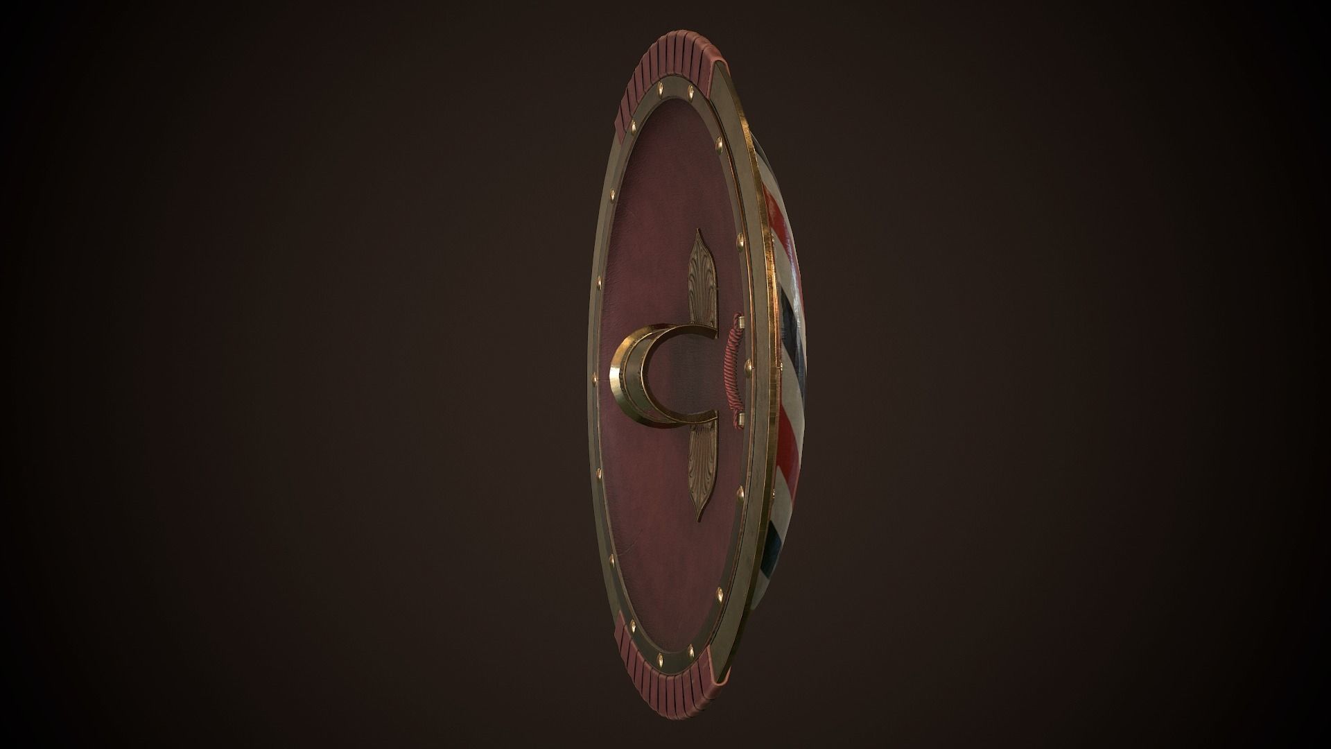 Hoplite Shield Makedonian Sun Low-poly 3D model_18