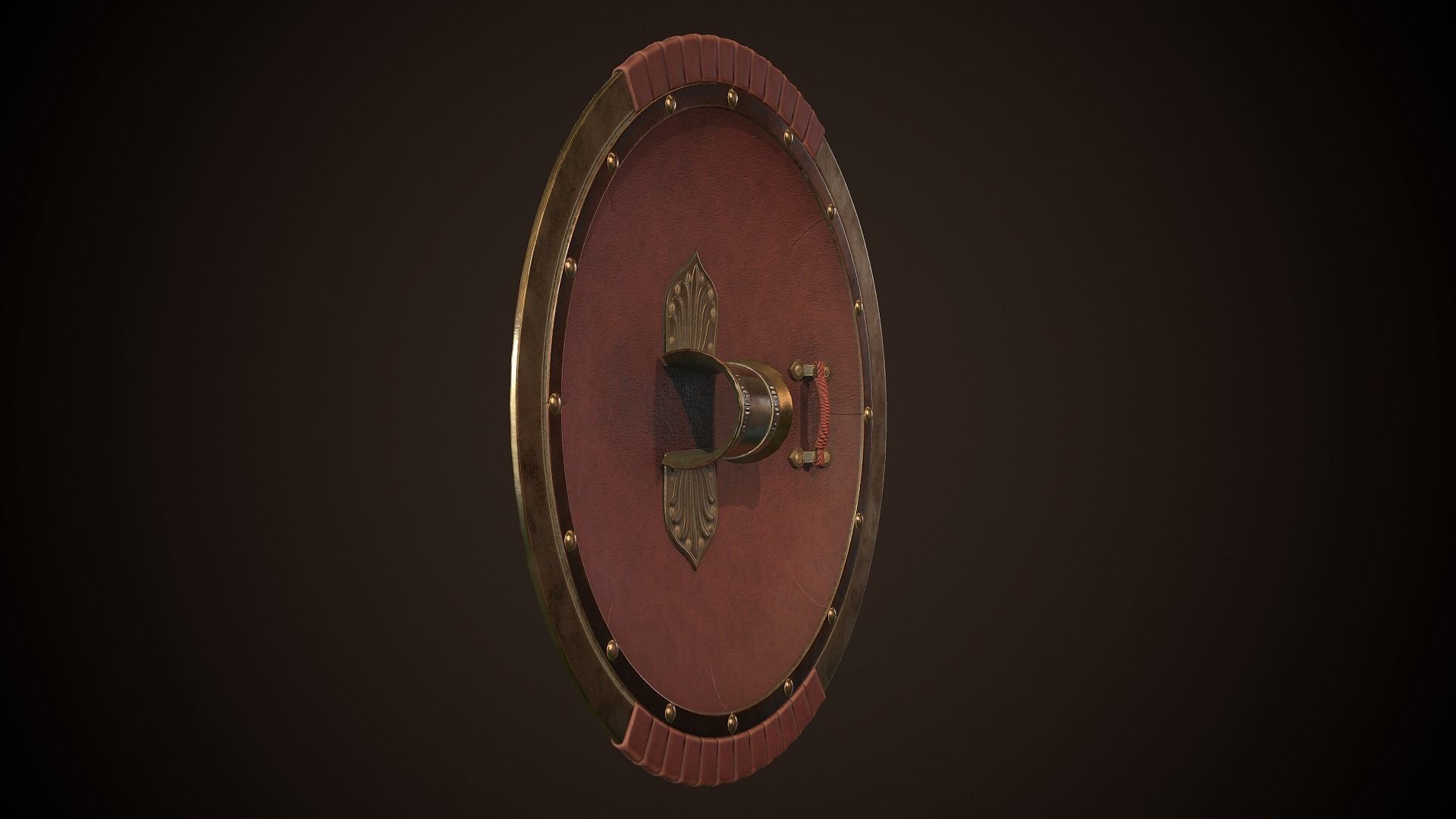 Hoplite Shield Makedonian Sun Low-poly 3D model_9