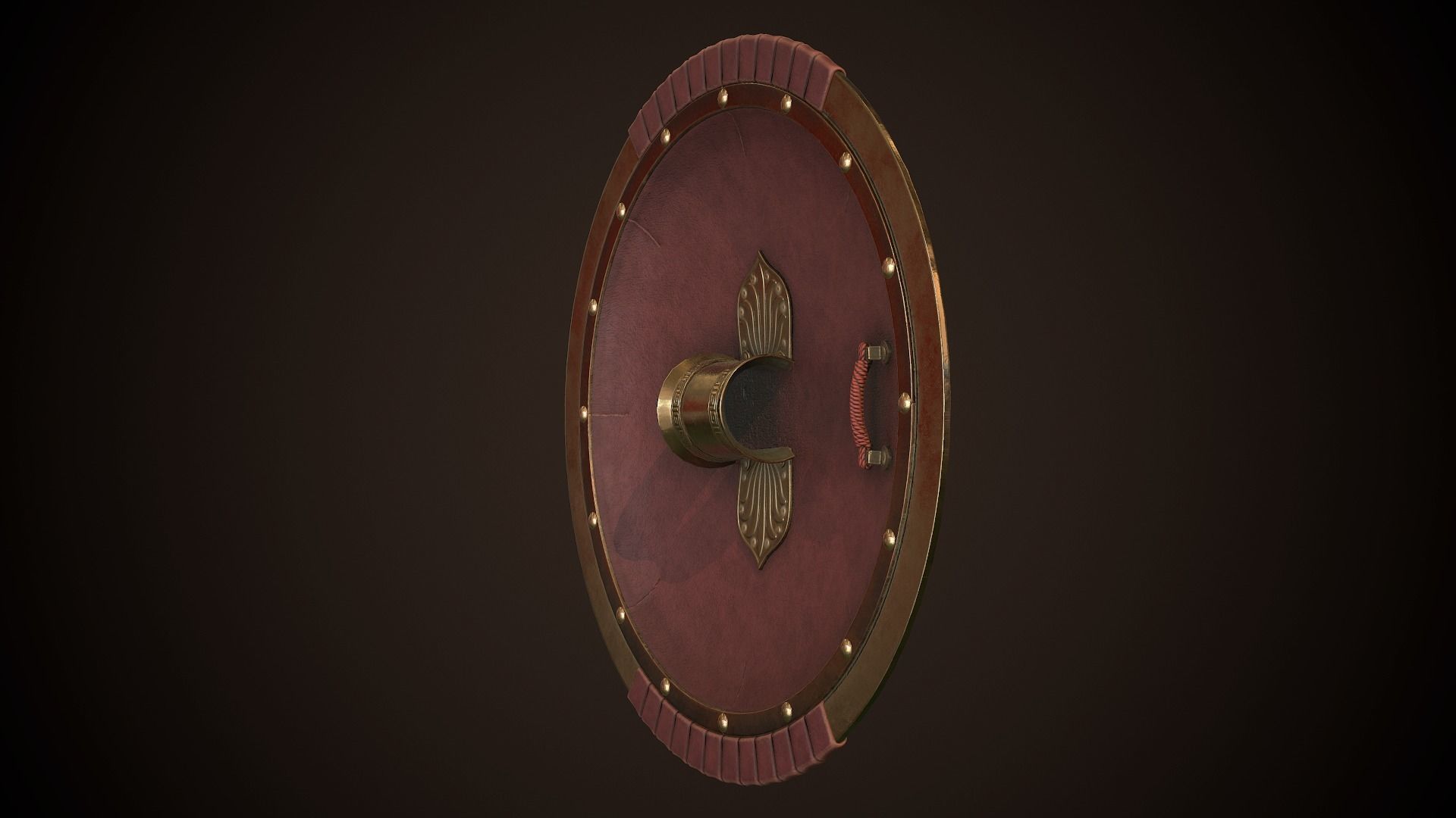 Hoplite Shield Makedonian Sun Low-poly 3D model_17