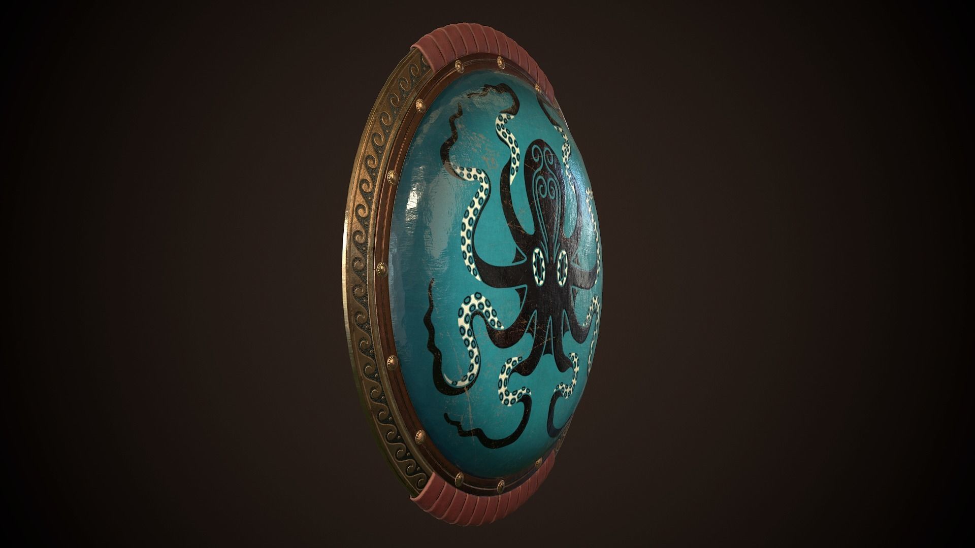 Hoplite Shield Octopus Low-poly 3D model_21