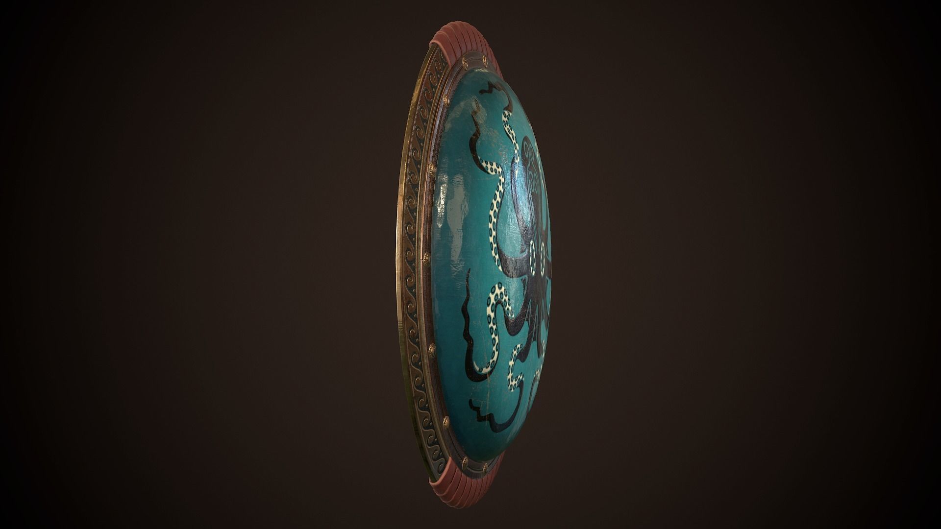 Hoplite Shield Octopus Low-poly 3D model_20