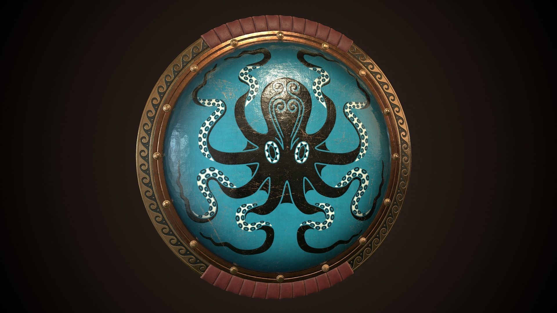 Hoplite Shield Octopus Low-poly 3D model_24