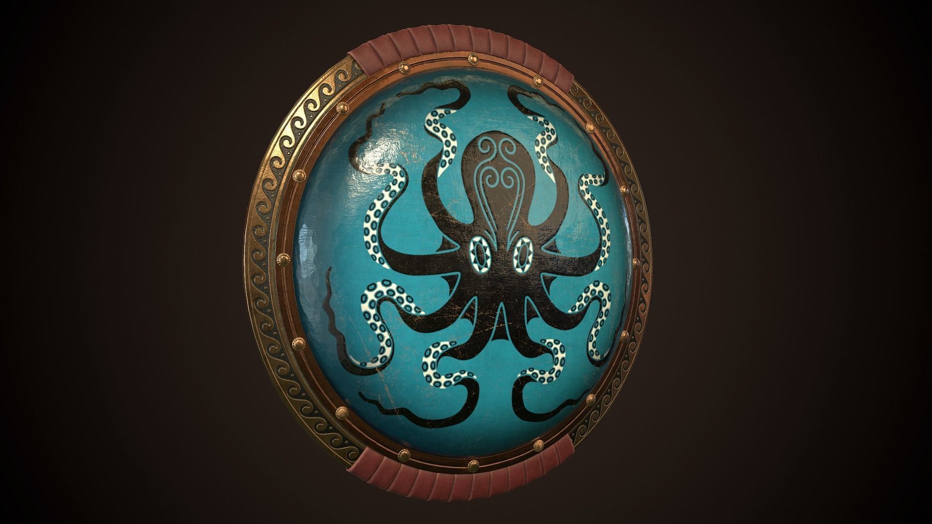 Hoplite Shield Octopus Low-poly 3D model_23