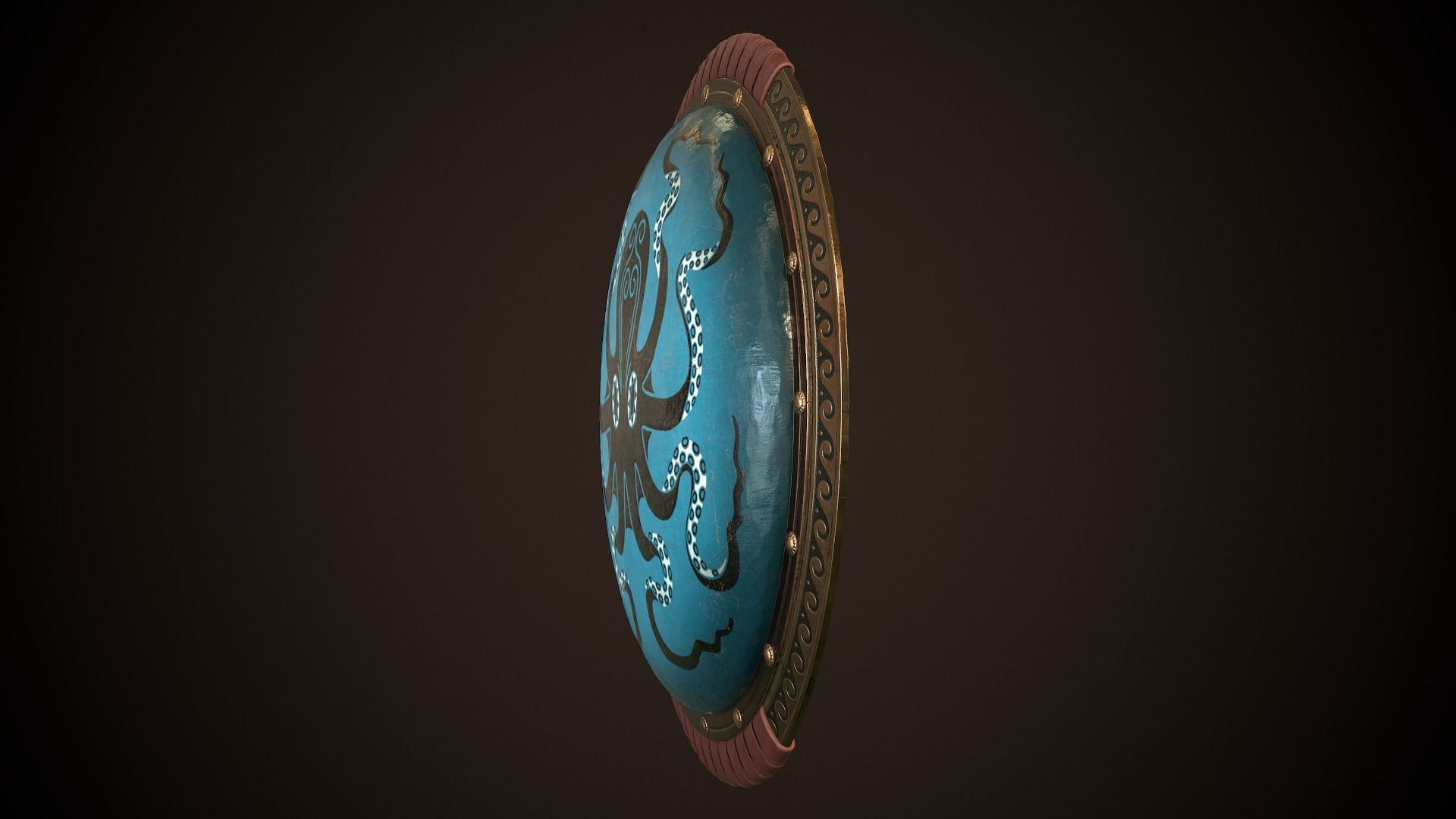 Hoplite Shield Octopus Low-poly 3D model_6