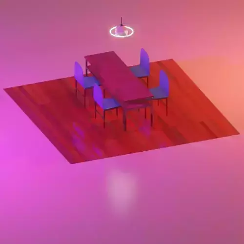 table with chairs and lamp