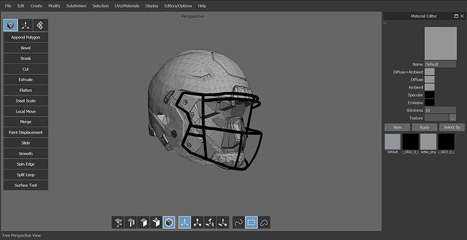 Footbal Helmet Low-poly 3D model