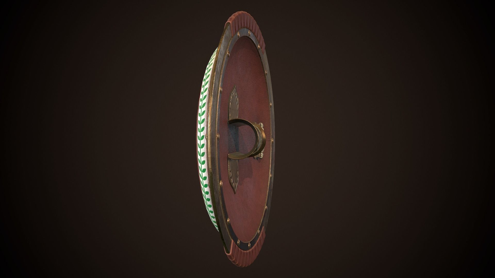 Hoplite Shield Pillar Low-poly 3D model_8