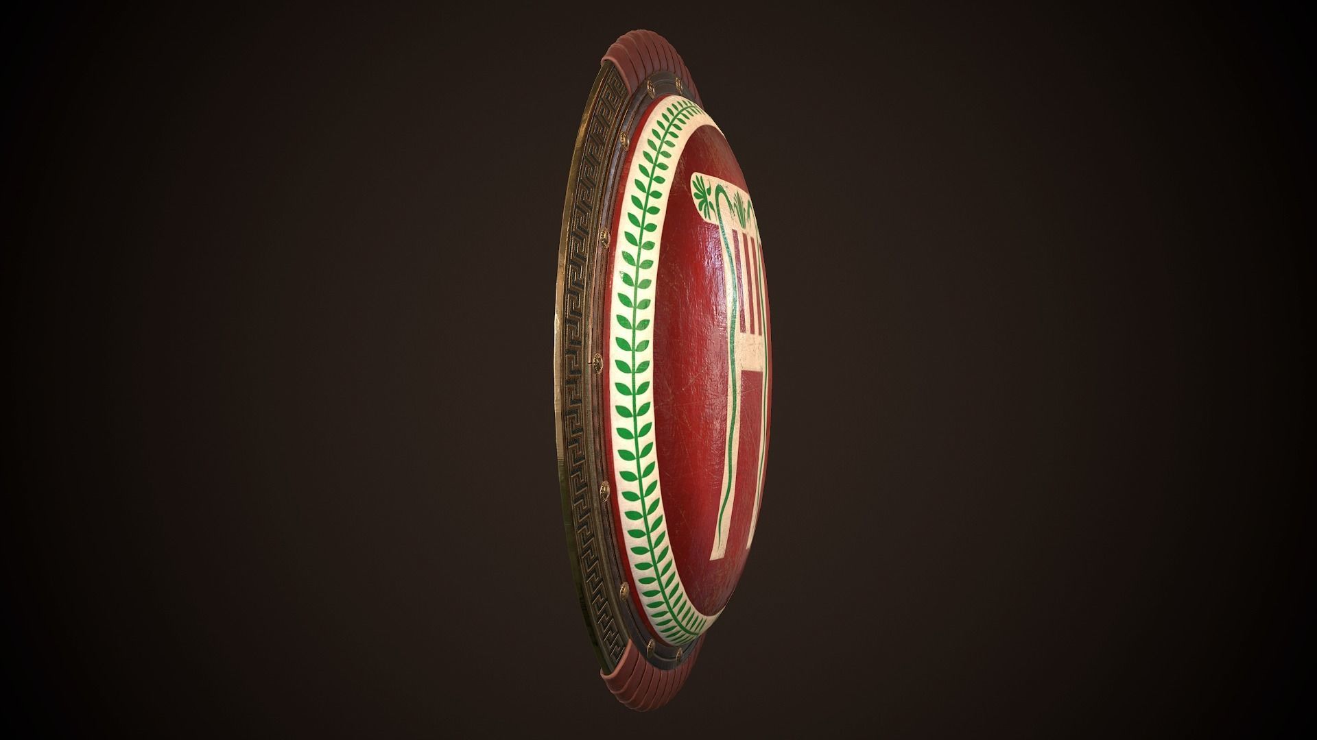 Hoplite Shield Pillar Low-poly 3D model_20