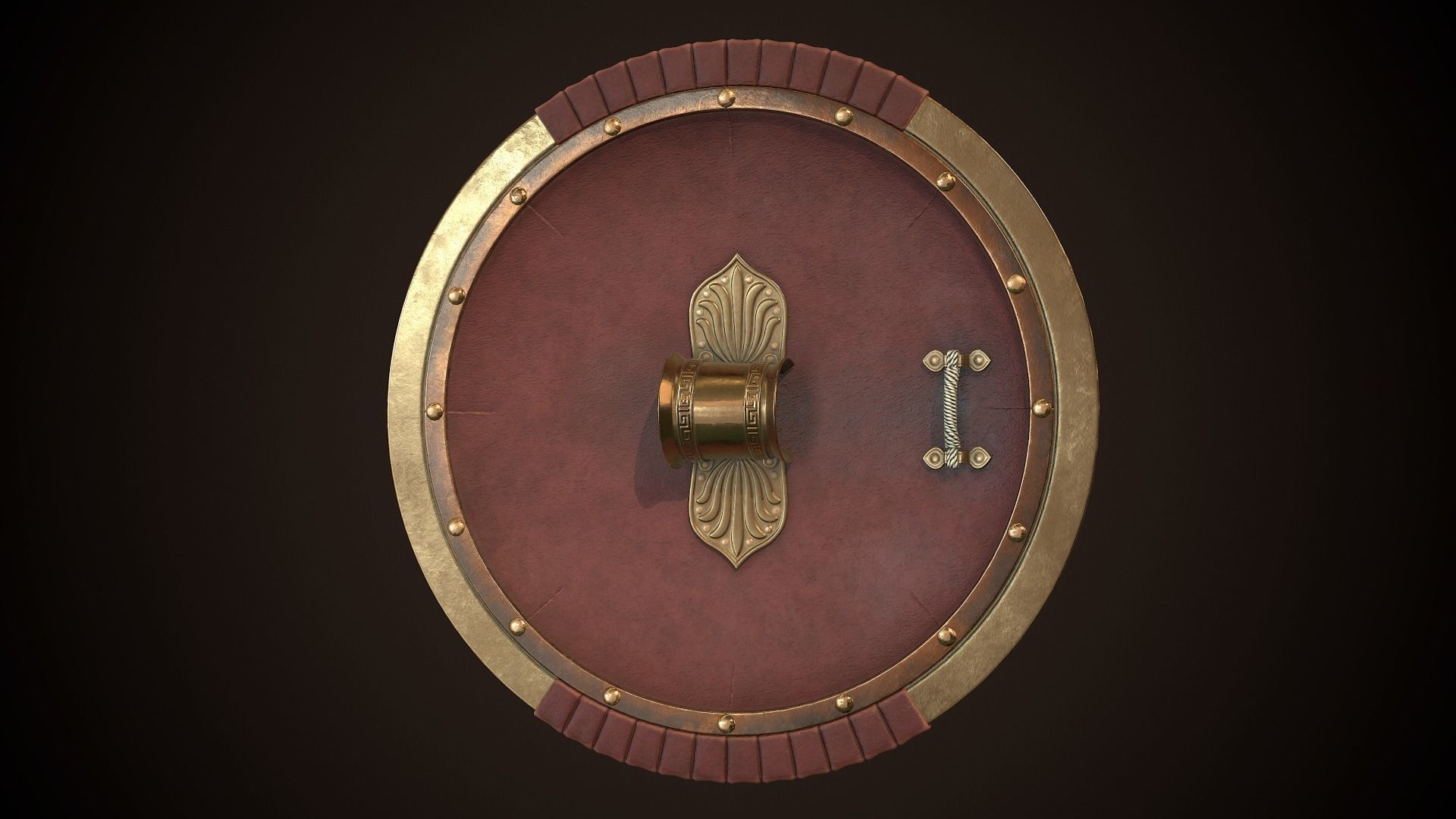 Hoplite Shield Pillar Low-poly 3D model_14