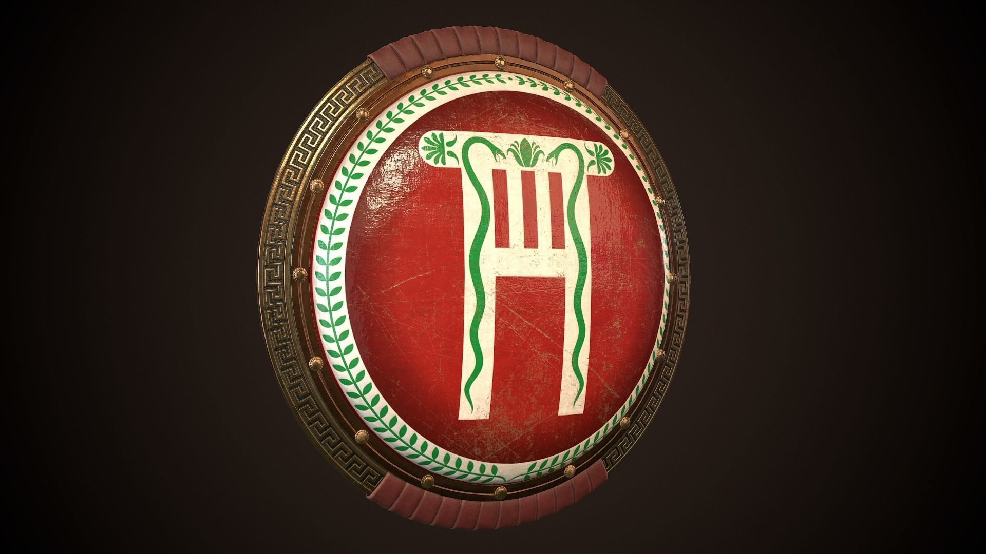 Hoplite Shield Pillar Low-poly 3D model_23