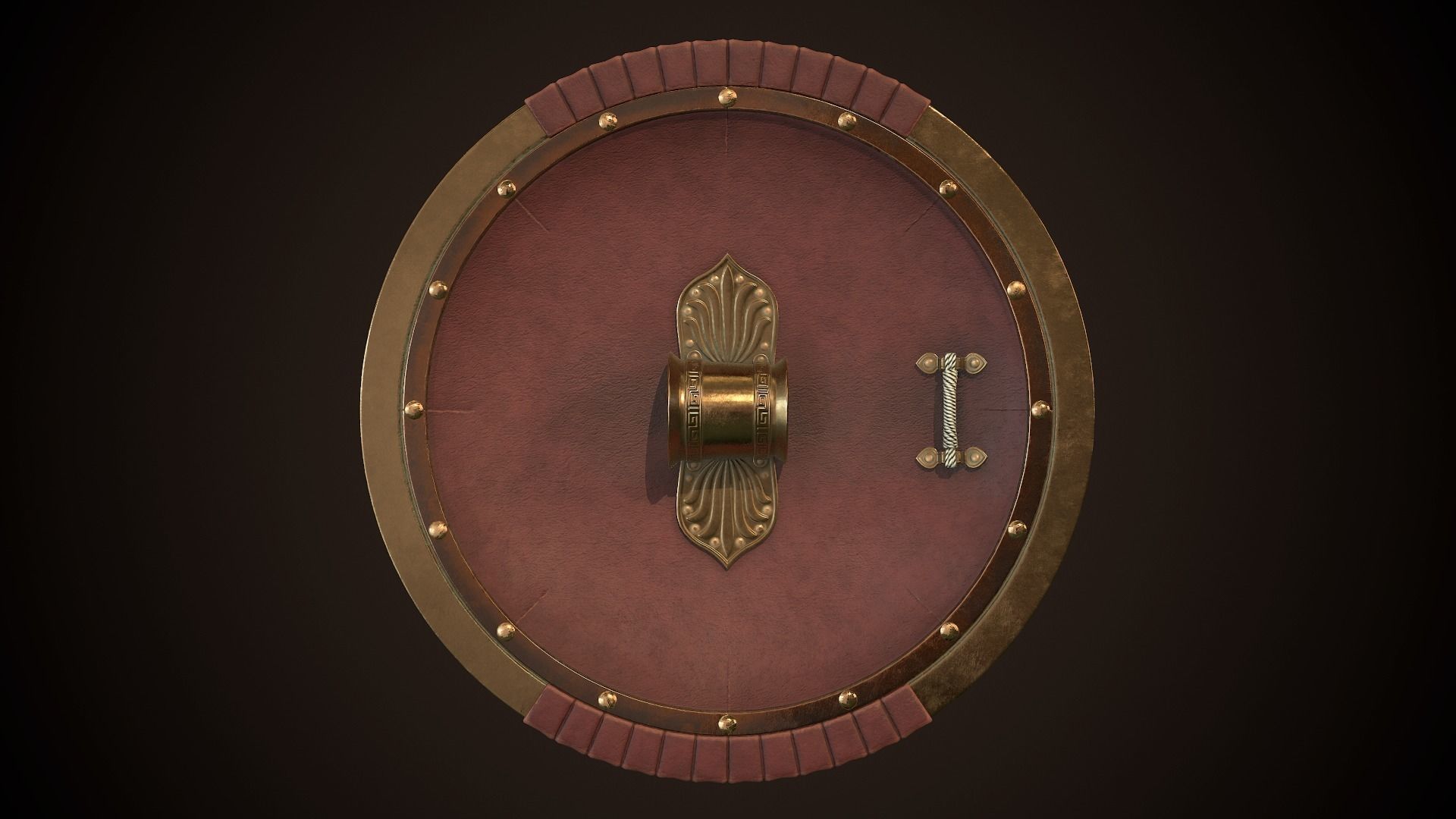 Hoplite Shield Pillar Low-poly 3D model_13