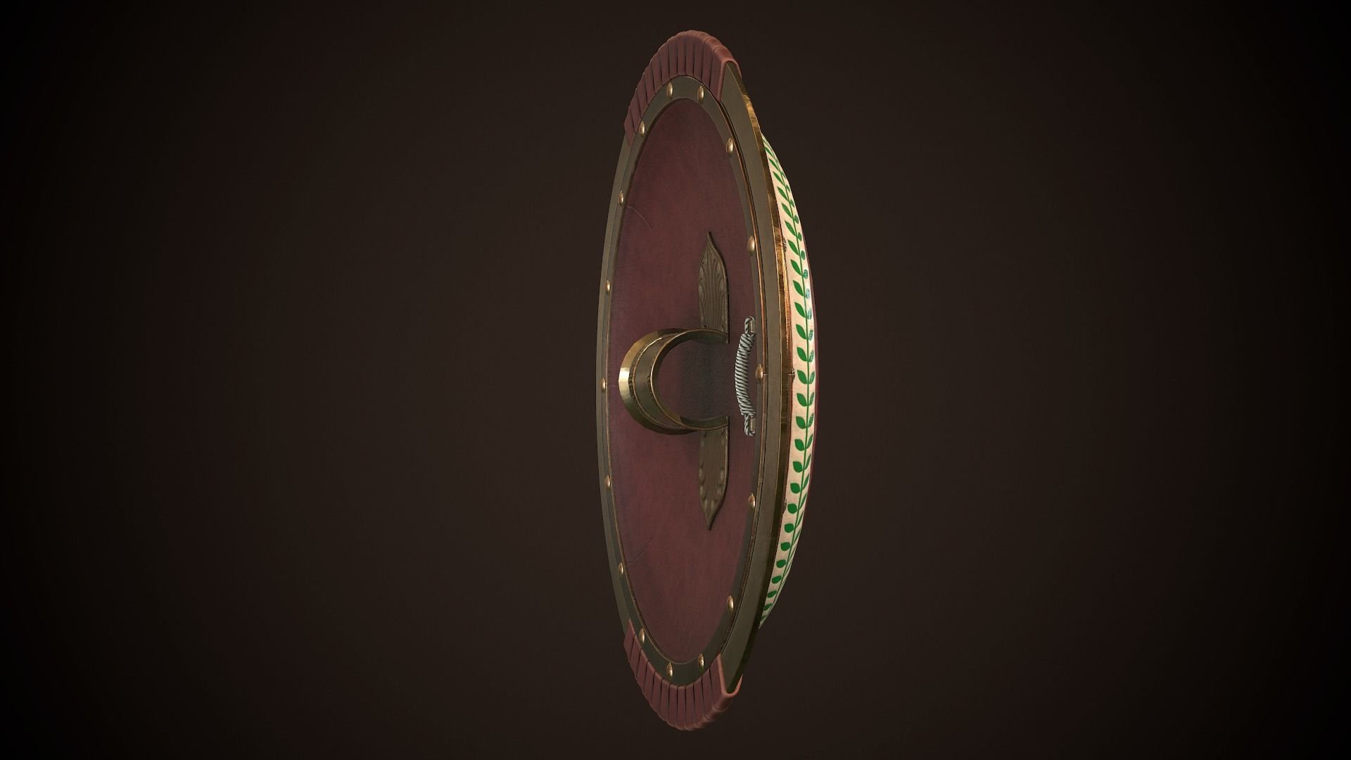Hoplite Shield Pillar Low-poly 3D model_18