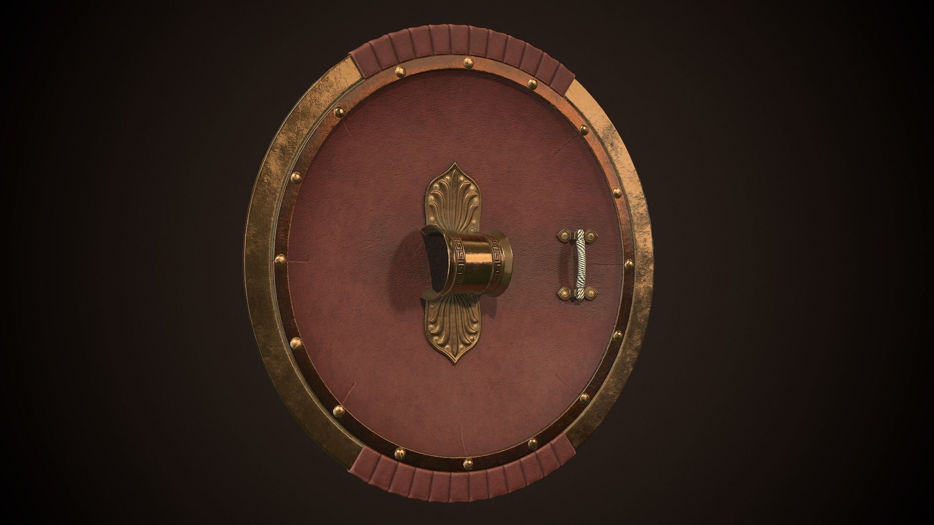 Hoplite Shield Pillar Low-poly 3D model_11