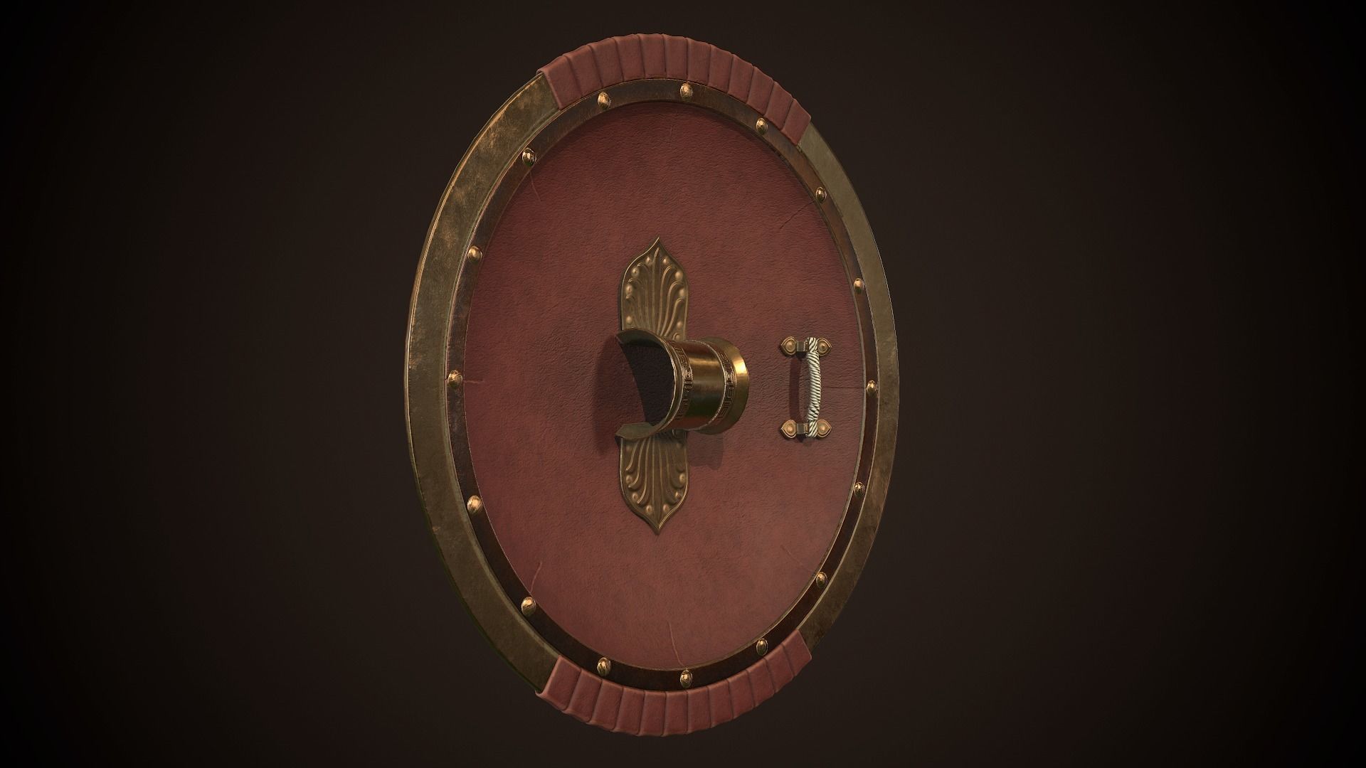 Hoplite Shield Pillar Low-poly 3D model_10